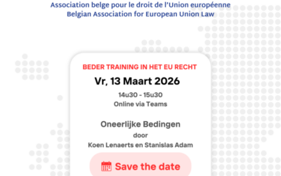 SAVE THE DATE: BEDER TRAINING IN HET EU RECHT